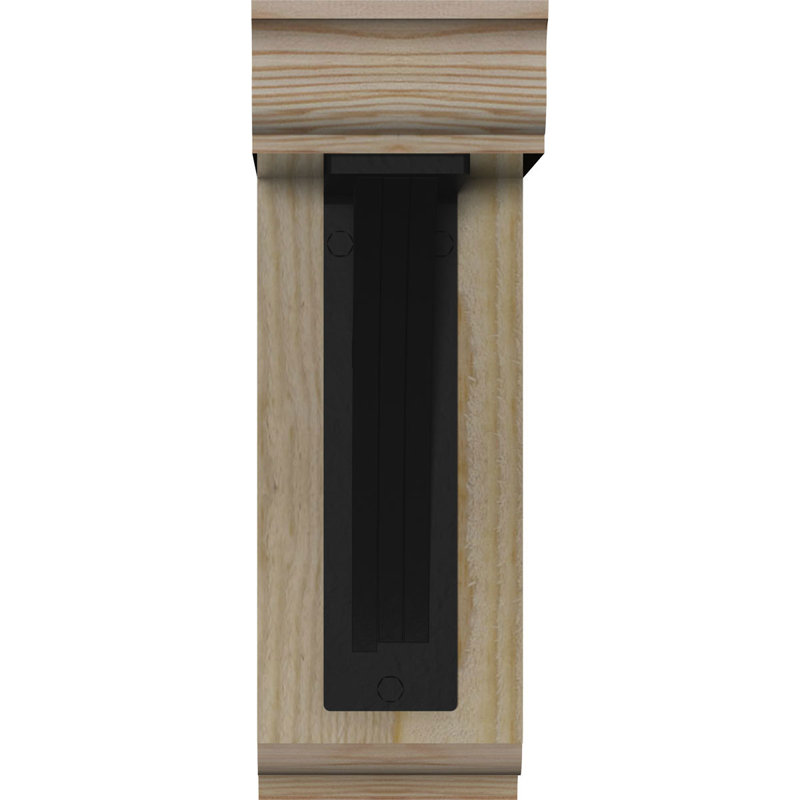 Triple support de fer Galveston, H 12 po x P 9 1/2 po, Sapin Douglas de l 4 po x T 2 po (sciage brut)