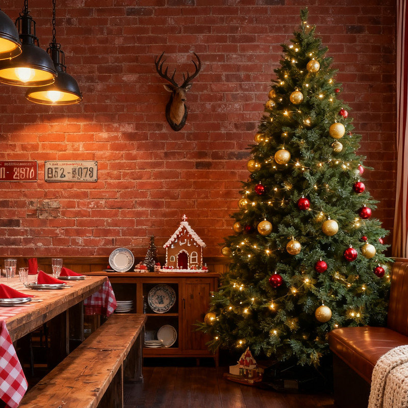 Arbre de décoration de Noël hybride vert avec support, non pré-éclairé et pré-éclairé, 10 tailles disponibles, H 4 pi