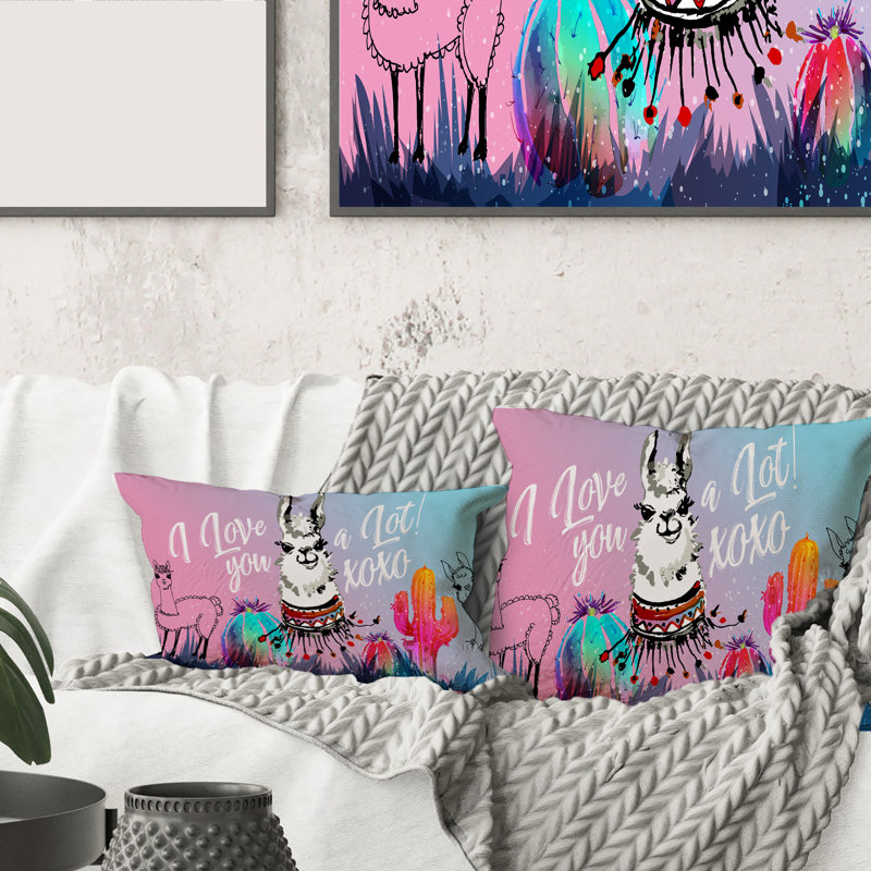 I Love You a Lot Llama Alpaga, 18" x 18"