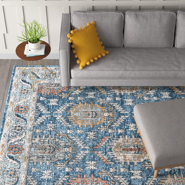 Weingartner Oriental Blue/Off-White/Light Brown Area Rug