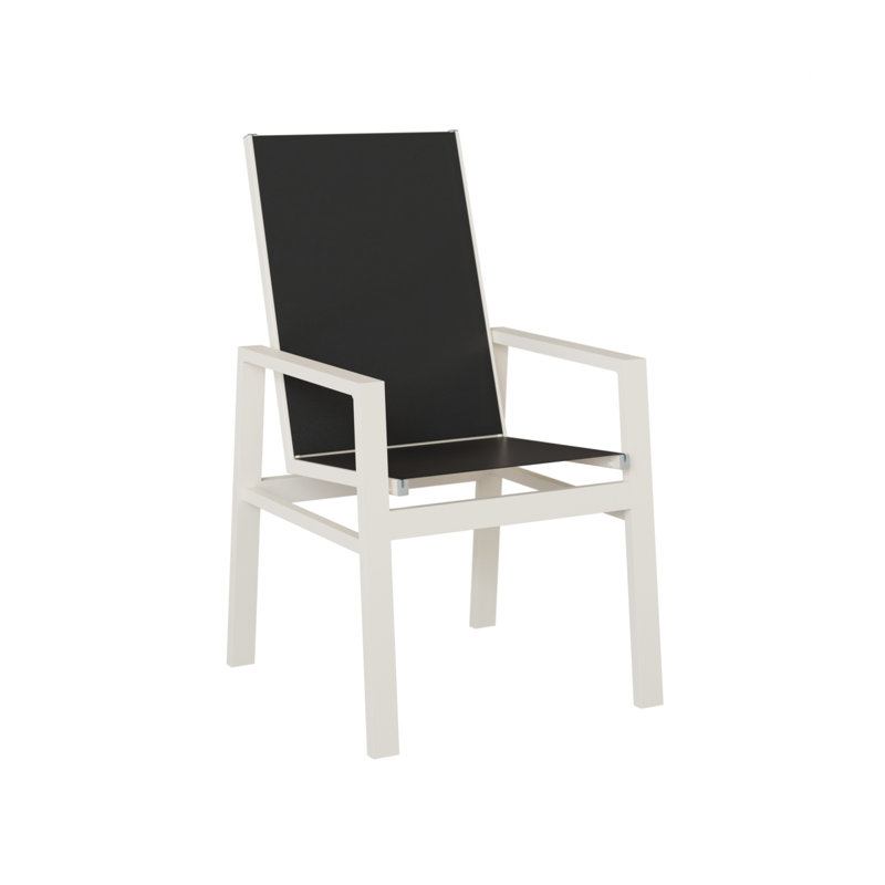 Chaise berçante à dossier haut Berlin Gardens Vida, Aluminium blanc mat, Noir