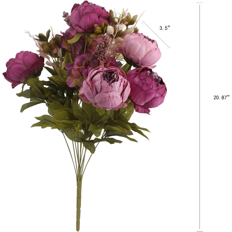 Fleurs artificielles en soie artificielles rétro, lot de 1, Mauve