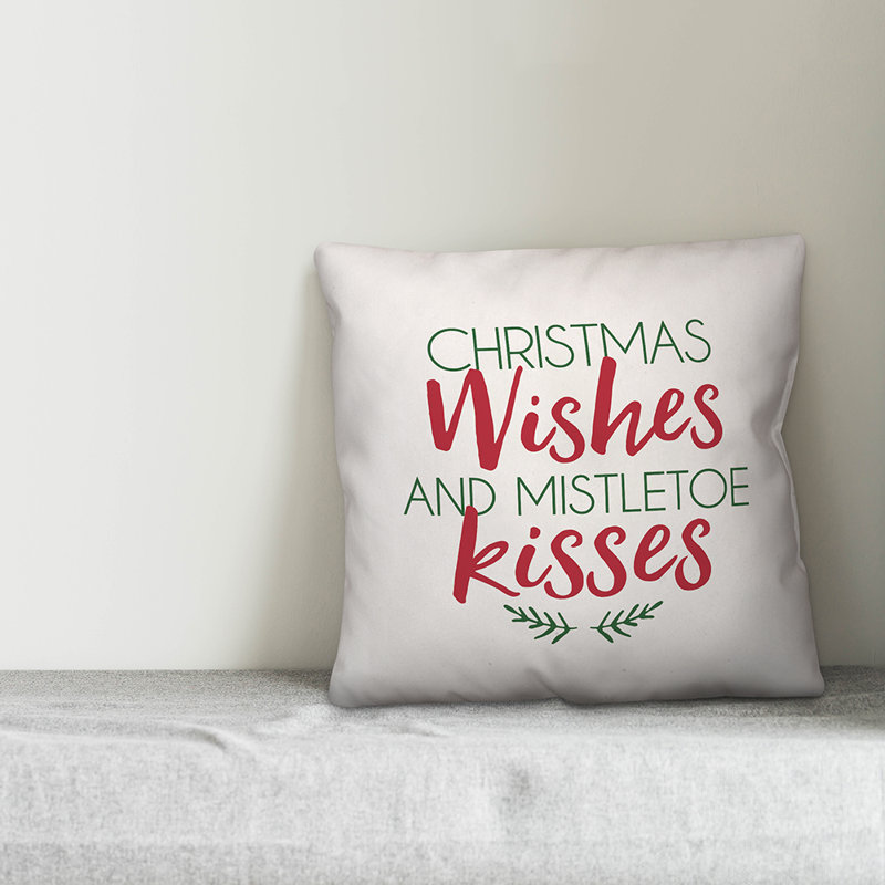  Coussin Christmas Wishes and Mistletoe Kisses