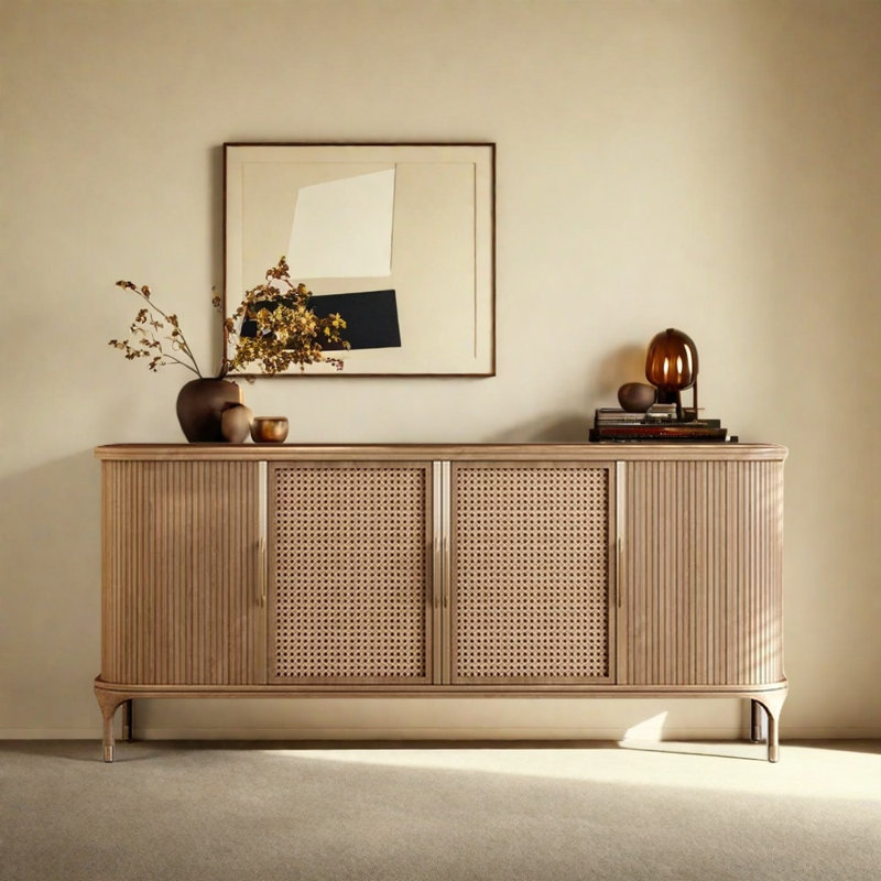 Buffet grande capacité, 31.5" H x 62.99" W x 16.93" D, Burlywood