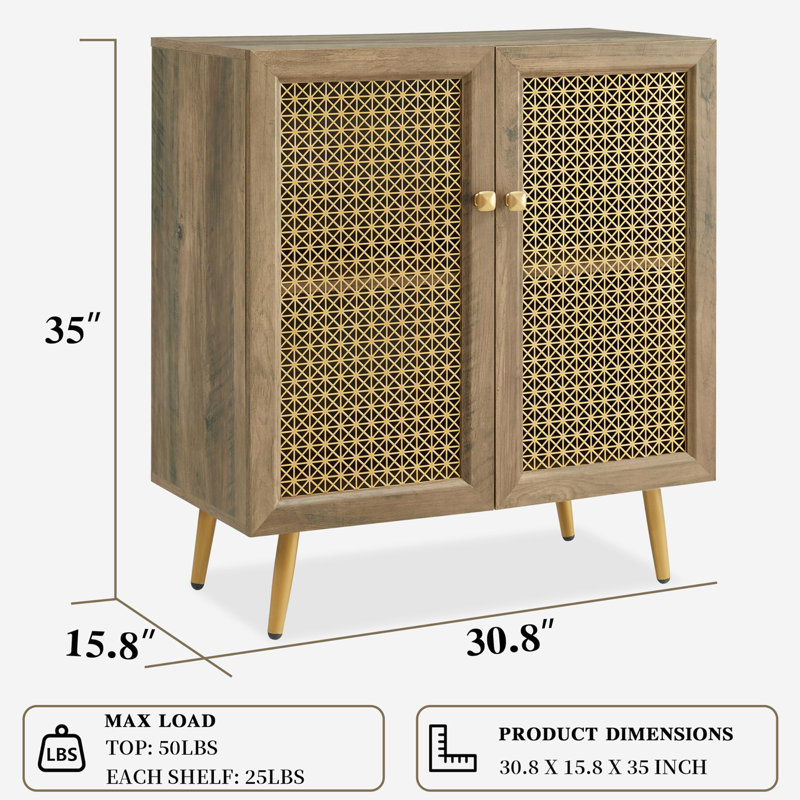 Armoire décorative moderne autoportante moderne, Chêne rustique