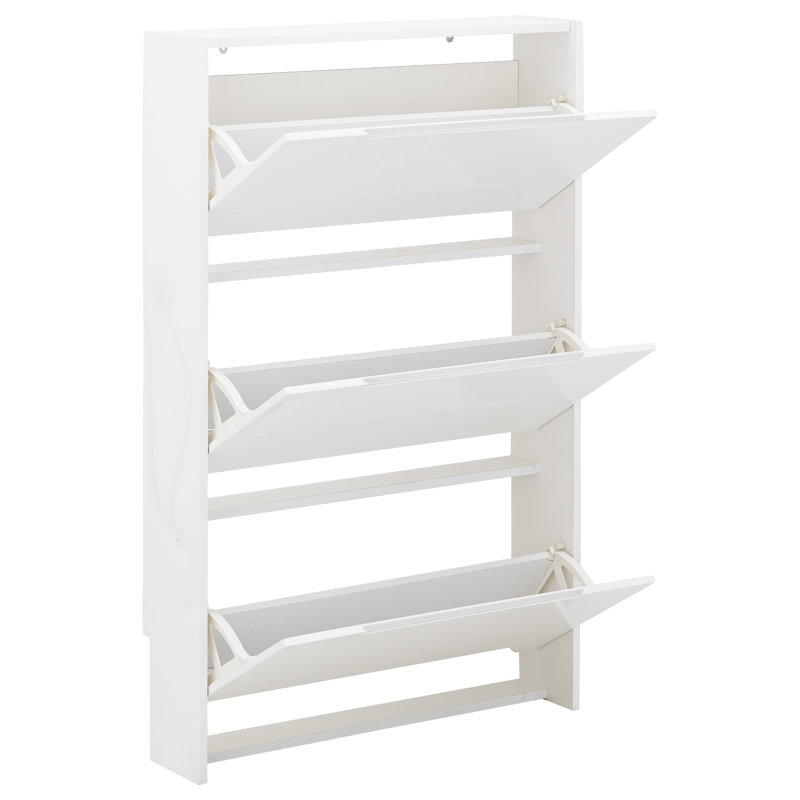 9 Pair Flip Down Shoe Storage, White