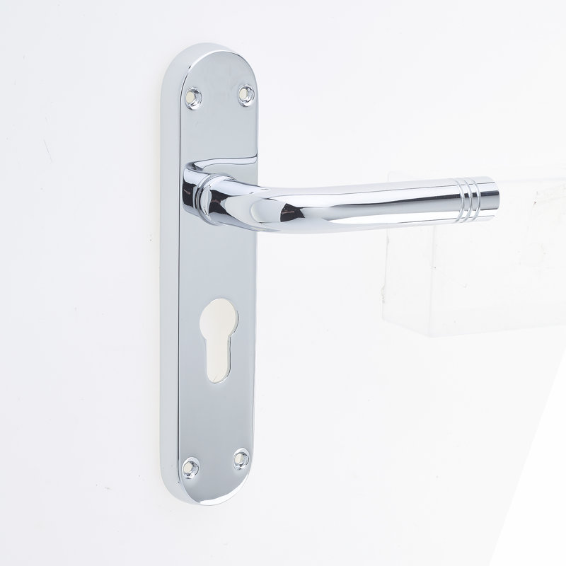 Porto Interior Mortise Door Handle, Polished Chrome
