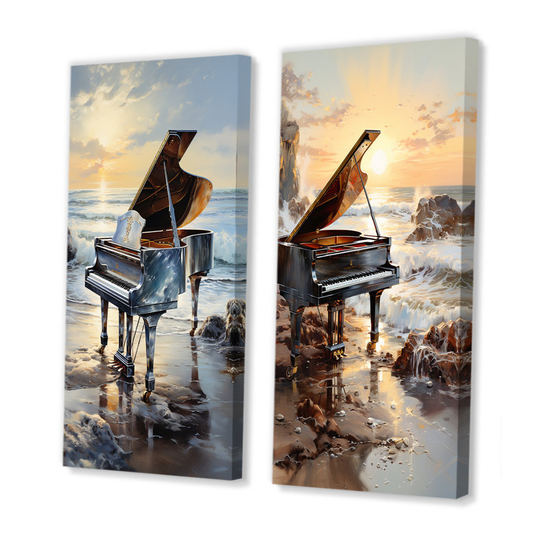 Ensemble de 2 pièces Piano Piano, H 28 po x l 25 po, Toile tendue