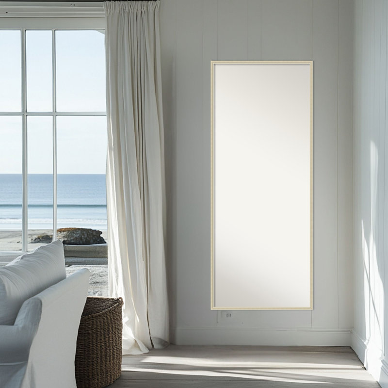 Miroir pleine longueur en bois non biseauté, cadre argent Phoebe - miroir de plancher, miroir mural, Argent Edith