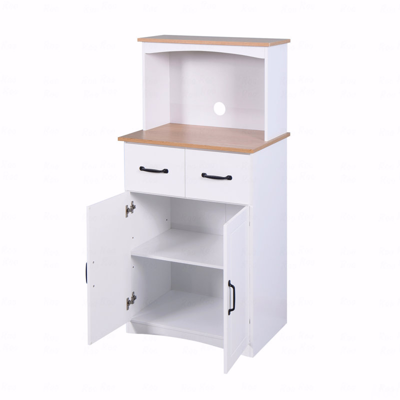 Armoire de cuisine en bois avec garde-manger blanc