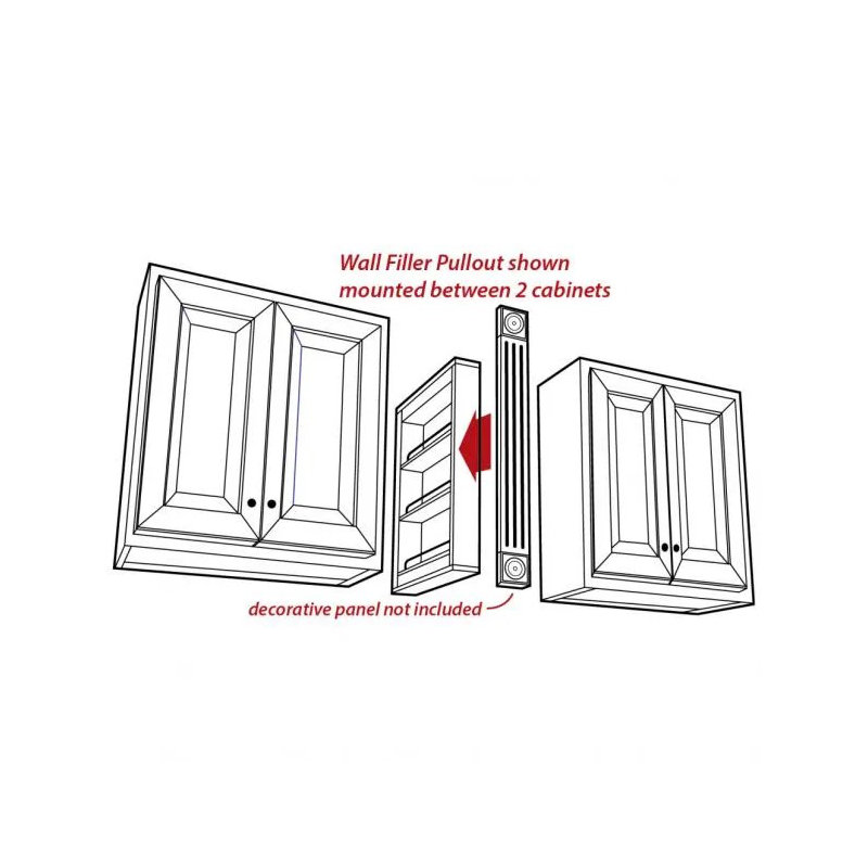 Wall Fillers Pull Out Pantry, 36" H x 6" W x 11.13" D
