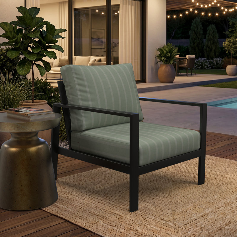 Lani Sunbrella® 25" Outdoor Lounge Chair Cushion, Unwind Rainwashed
