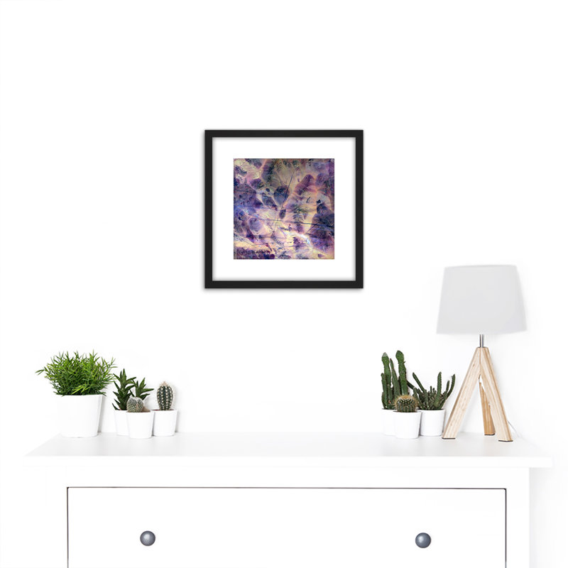 Abstract Gem Stone Purple - Single Picture Frame Painting