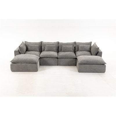 130.71" Width Cloud Couch Oversized Modular Sectional Sofa True Relax Comfy Couches Wide&Deep Seat Sofas For Living Room Furniture Sets
