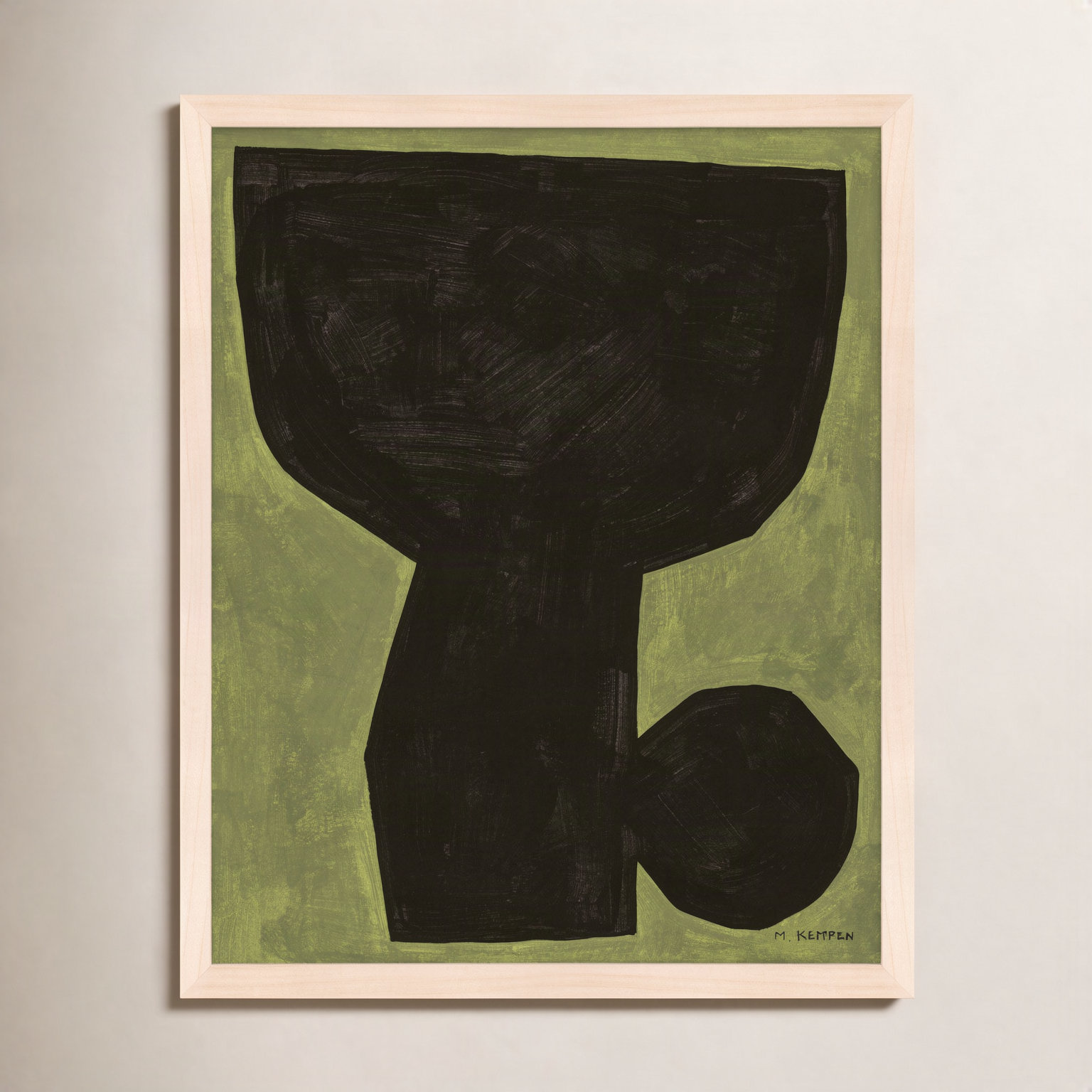Module On Green 1 by Michael Kempen, 50" H x 40" W x 1.25" D, Yellow
