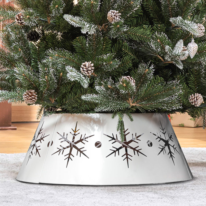 26" Christmas Tree Collar with Hollow Snowflake Patterns for Home