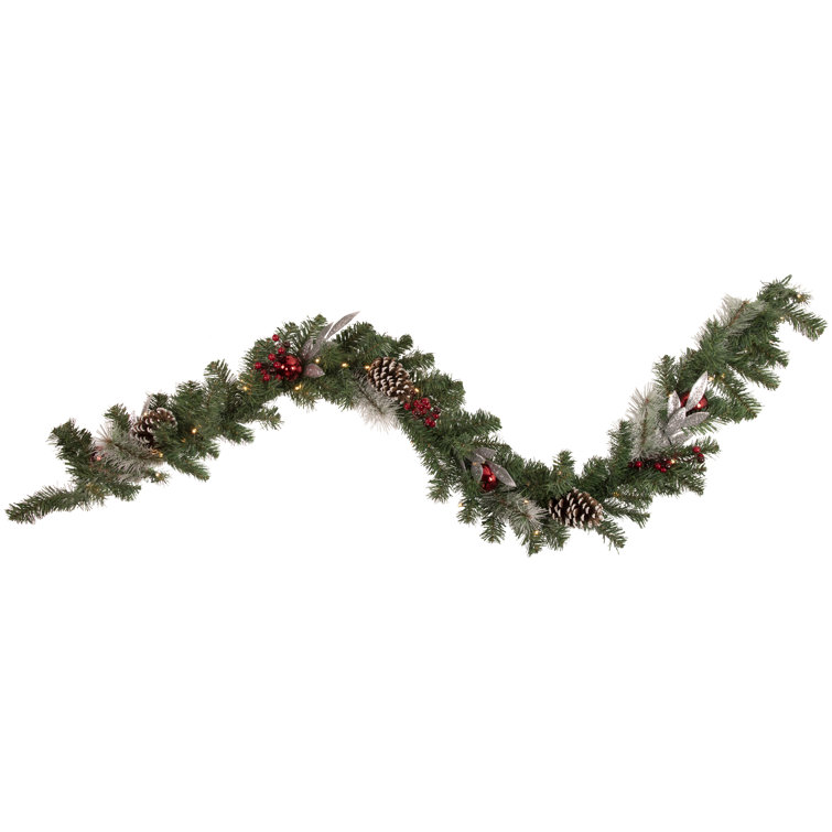 Red Berry Garland Christmas Decoration Clearance - 7ft Pine Cone