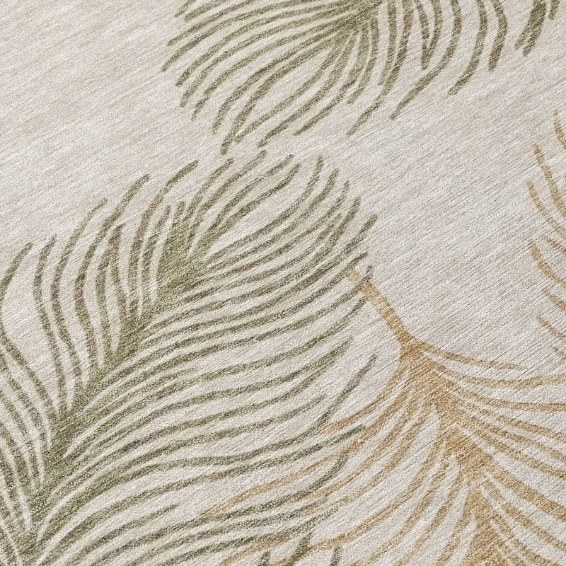 Tapis tropical intérieur / extérieur lavable à la machine Chantille ACN3028, Lin, Rond 8 pi