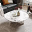 Table basse ovale en marbre véritable 35,4 po Modern-1990050026