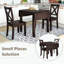 Wood Drop Leaf Dining Table Set with X-back Chairs-1429535123