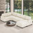 126" Wide Modern Corduroy Upholstered Modular Sectional Sofa Couch with Storage Ottoman-1821676361-1821676362