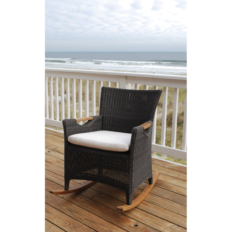 Culebra Outdoor Rocker Chair, Ash, Culebra White