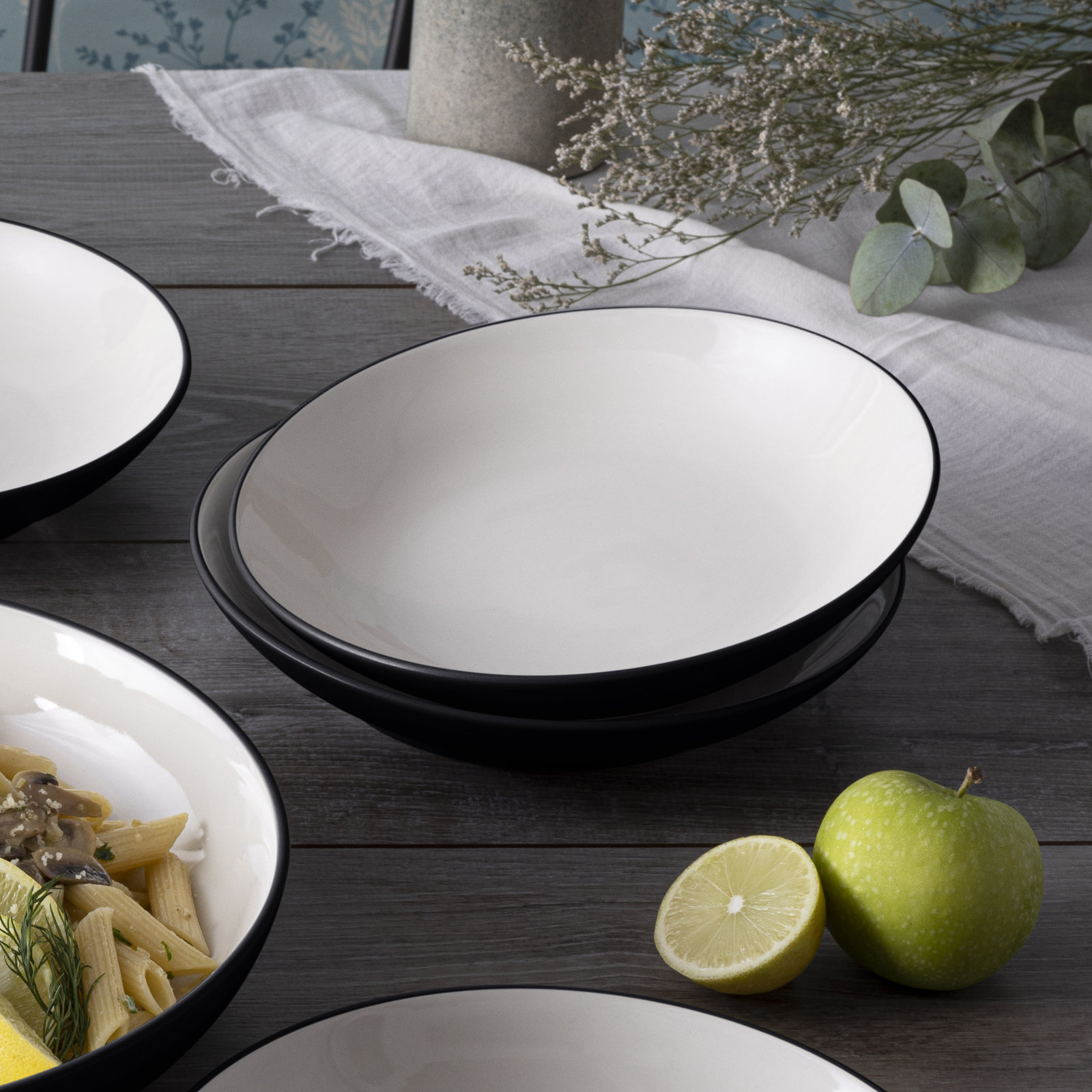 Noritake Colorwave Coupe Pasta Bowls, 9-1/4", 35 Oz., Graphite