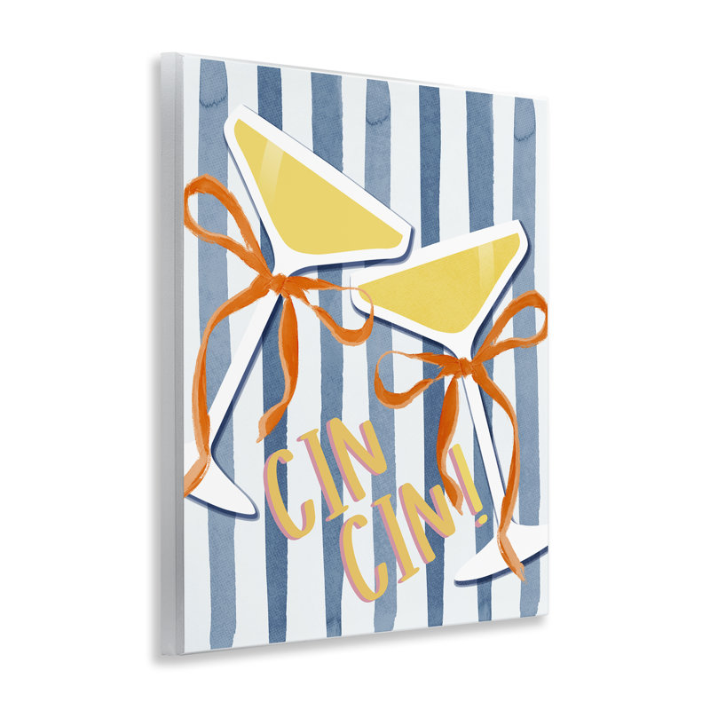 Plaque murale Cheers Drinks on Stripes, design par Lucille Price