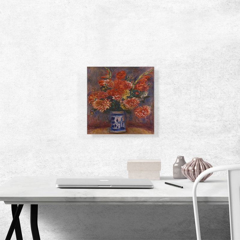"Dahlias" par Pierre-Auguste Renoir, reproduction d'art sur toile tendue, H 12 po x l 12 po x P 0,75 po
