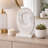 Elegant Carved Marble Ring Sculpture - Timeless Decorative Object Figurine For Home Decor - Accent Statue For Living Room Decorations - 13", White-447261613