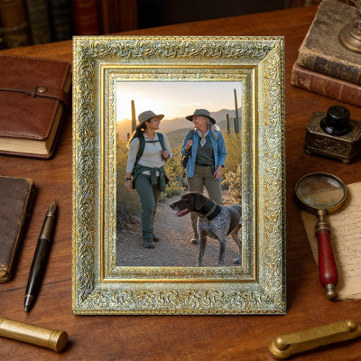 Cadre 1 pièce 5 po x 7 po doré antique pour décoration murale galerie
