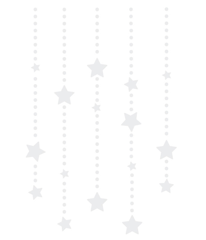 Décalcomanie murale étoile éléments suspendus, H 36 po x l 24 po x P 0,01 po, Blanc
