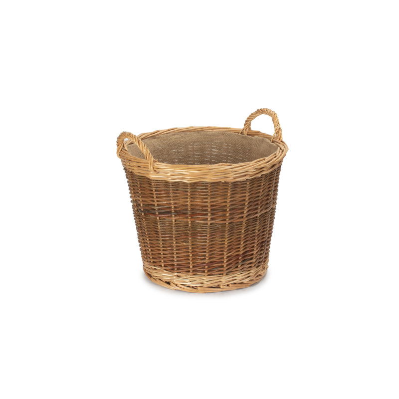 Schary Wicker Lined Log Basket, 39cm H x 42cm W x 42cm D