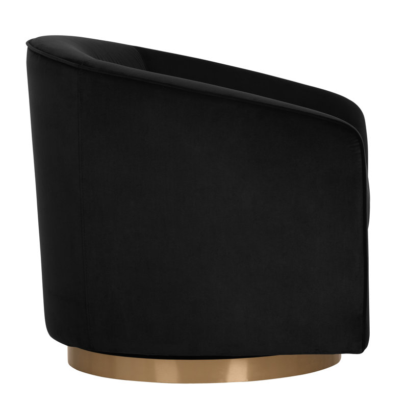 Hazel Swivel Armchair, Black Faux Leather