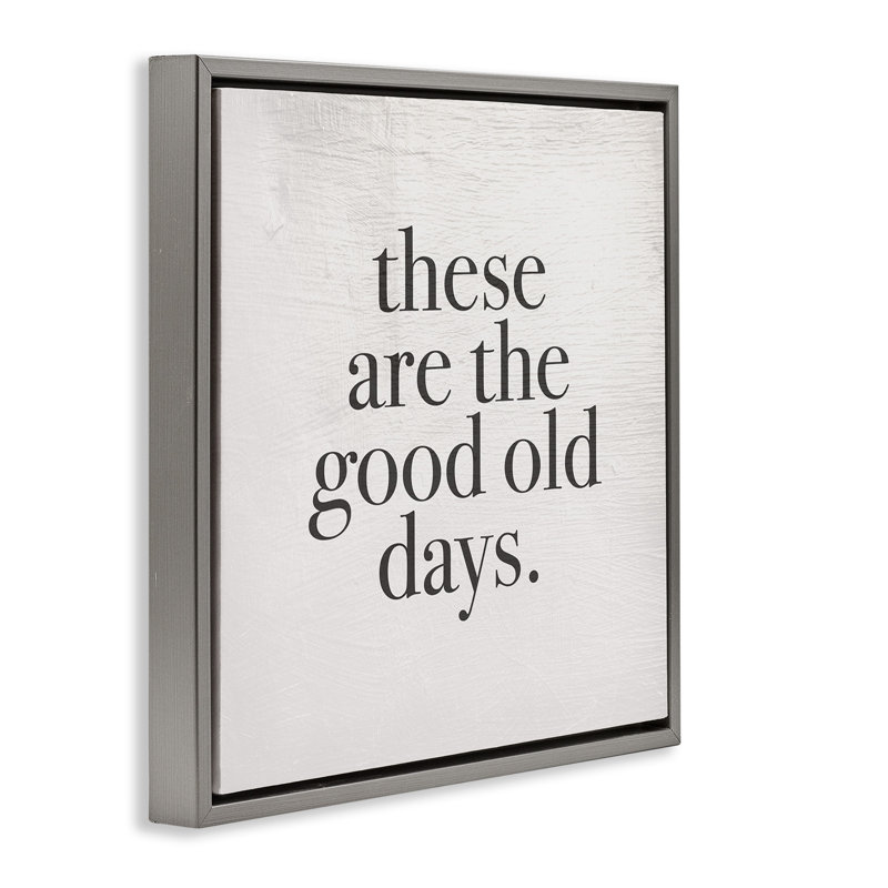 Good Old Days Family Design, Cadre flottant gris lustré, H 18 po x l 18 po