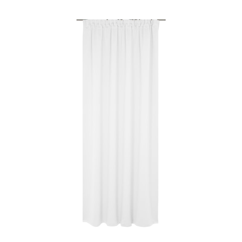 Newbury 67% Polyester And 33% Cotton Room Darkening Single Curtain Panel, White, 130cm Width x 315cm Drop