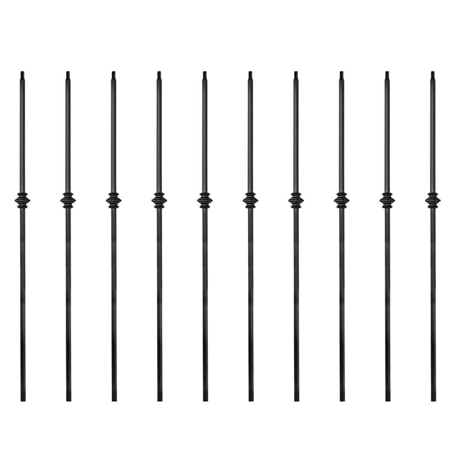 URKNO 44" Iron Stair Railing Set Hollow Single Joint Stair Shaft (Satin