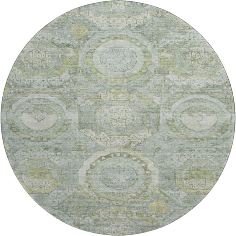 Premium Machine Washable Honig AMF1661 Panel Rug, Round 8'