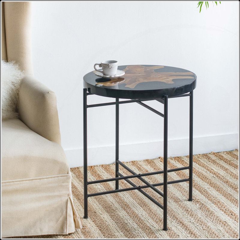 Table d'appoint tambour polyvalente avec plateau de style plateau, un ajout étonnant et fonctionnel à votre espace de vie