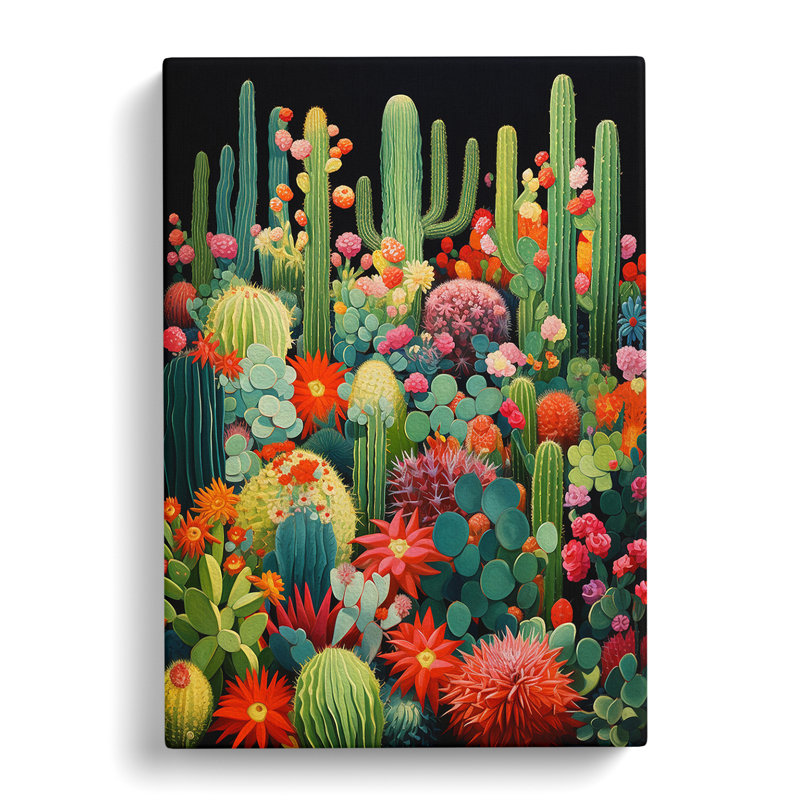 Cactus Orphism No.2 - Wrapped Canvas Print, 50cm H x 35cm W x 3cm D