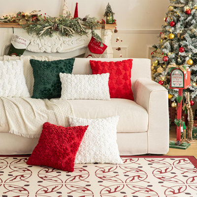 Housse de coussin réversible en fausse fourrure 