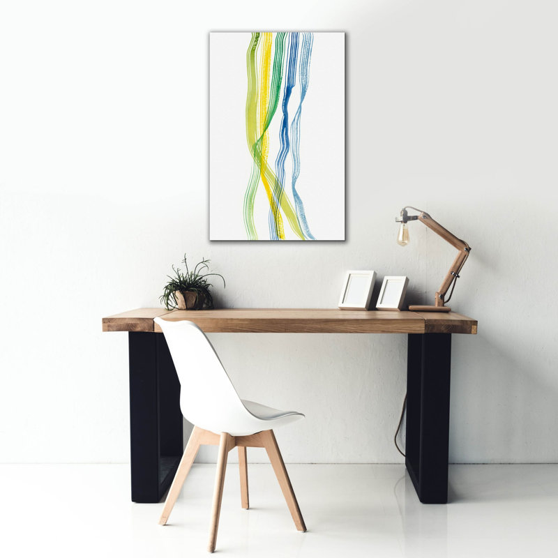 «Ribboned 1» par Alicia Ludwig, art mural sur toile, H 40 po x l 26 po x P 1,5 po
