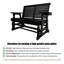Wooden Patio Glider with High Roll Back and Deep Contoured Seat, Solid Fir Wood, 2-Seater