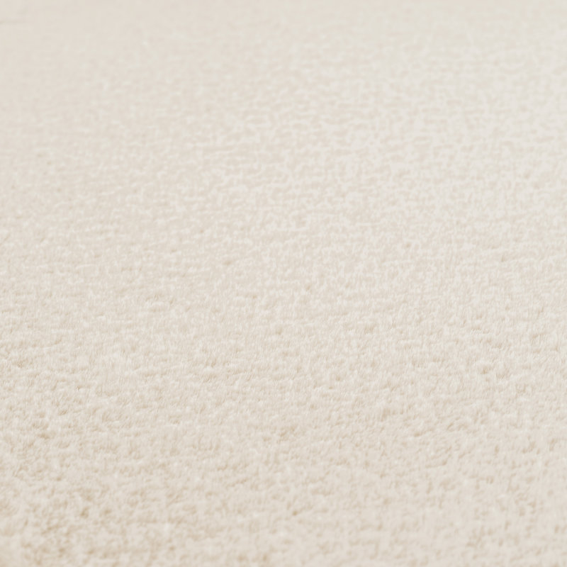 Solid Colour Knitted Area Rug, Cream, Rectangle 60 x 100 cm