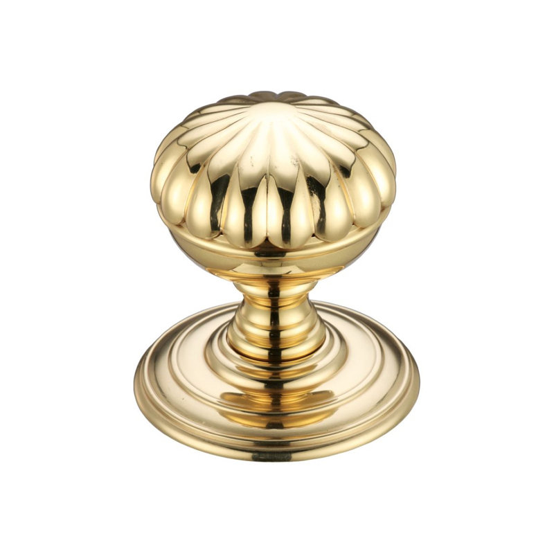 Fulton & Bray Passage Door Knob, Polished Brass