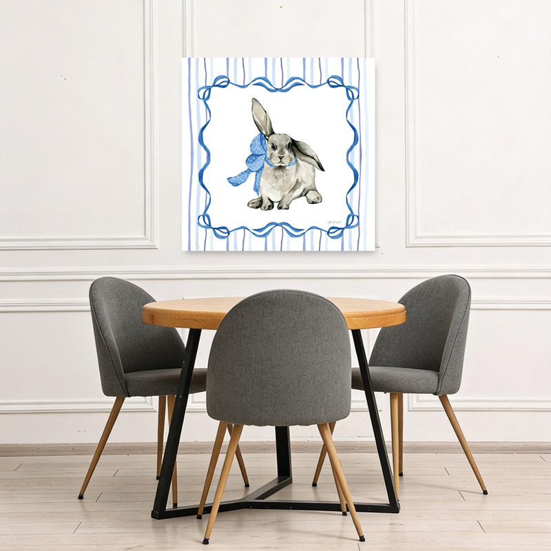 Impression d'art mural abstrait Bluebonnet Bunnies, 36" H x 36" W