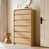 Modern 7 Drawers Dresser for Bedroom, 55" Tall Dressers & Chest of Drawers w/Curved Profile Design