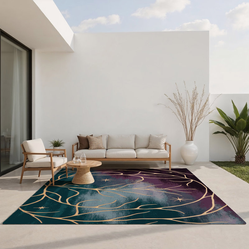Tapis d'intérieur et d'extérieur Hidden Bloom, Rectangulaire 3 pi x 5 pi