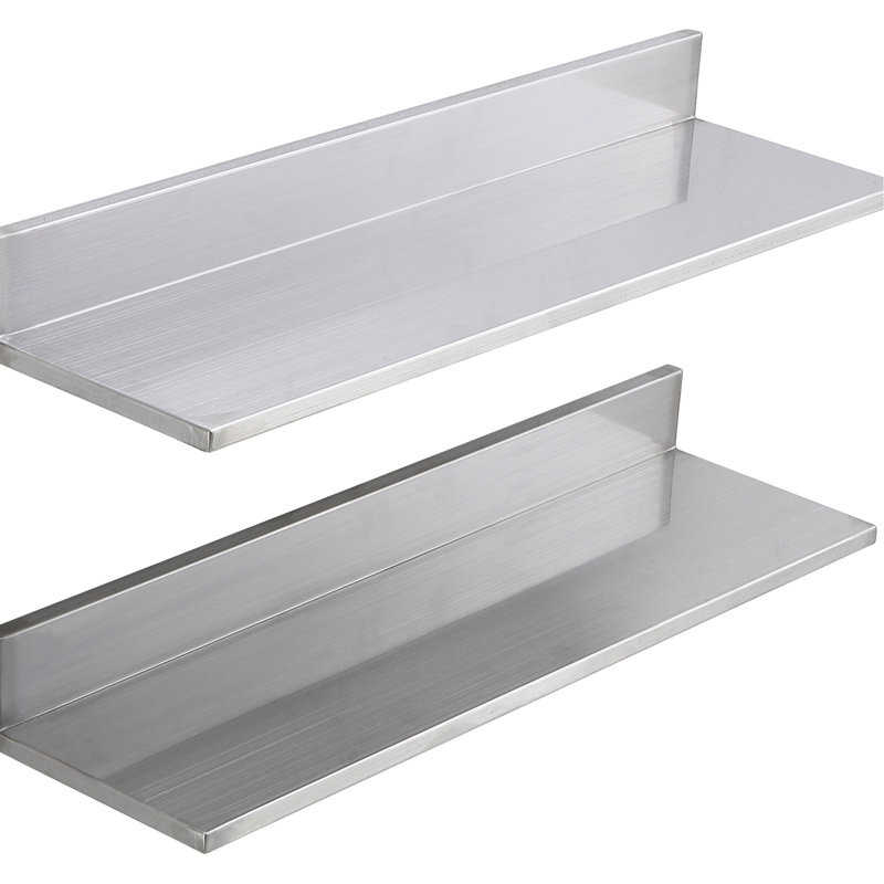 Tablette flottante en acier inoxydable de 8,6 po x 30 po avec dosseret, capacité de charge de 44 lb, support de rangement robuste pour le restaurant, le bar et la cuisine, argenté, spacieux et stable, stable