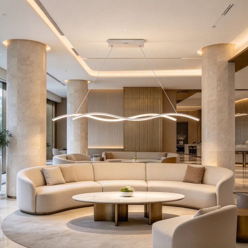Luminaire suspendu moderne en fil d'aluminium ondulé pour table de salle à manger et comptoir de bar